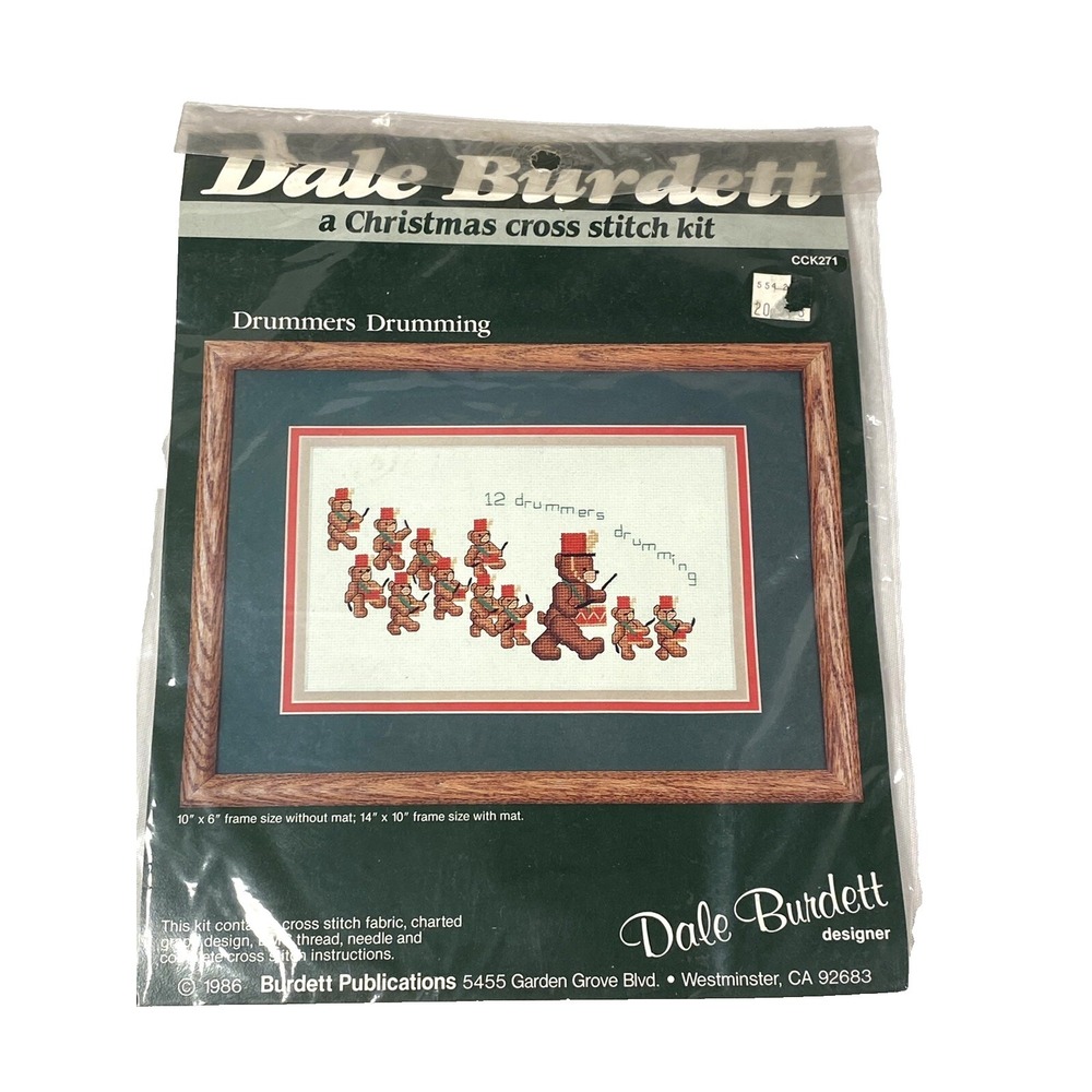 dale burdett drummers drumming bears‎ cross stitch kit CCK271